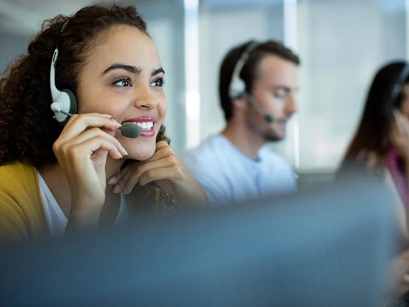 smiling customer service representative
